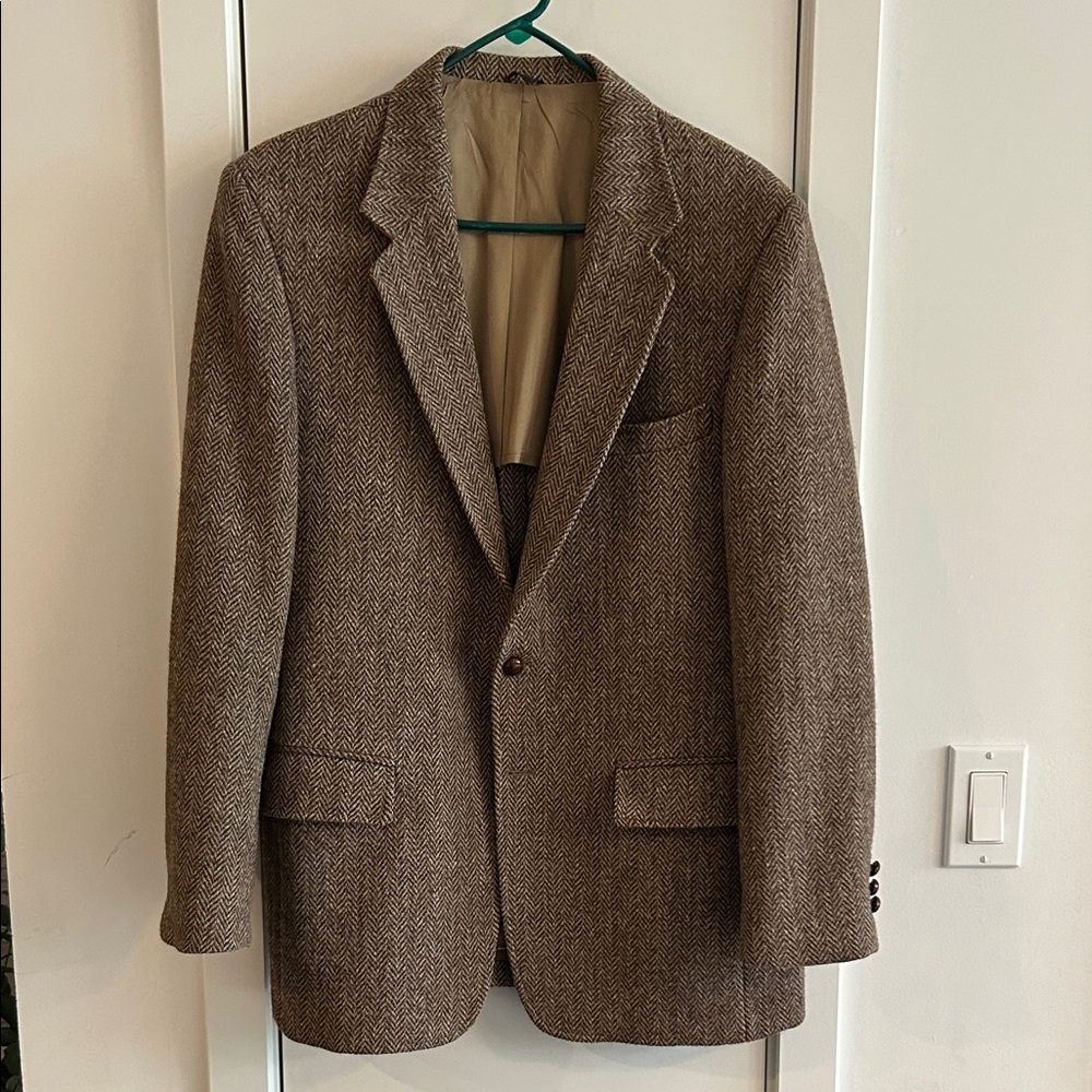 Vintage Harris Tweed Brown Herringbone Blazer